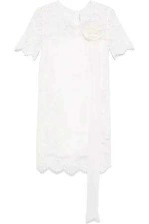 ERMANNO SCERVINO Sukienki, Kobieta, Biały, XS, Elegancka czarna sukienka z koronkowymi detalami