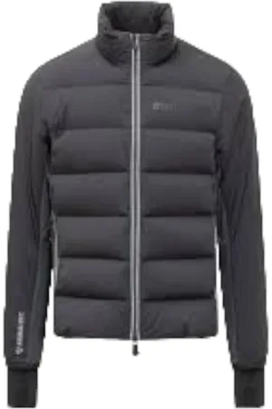 Moncler Kurtki, Mężczyzna, Szary, 2XL, Nylon, Pocol Krótka Kurtka Puchowa