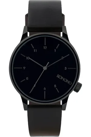 Komono Akcesoria, Mężczyzna, Szary, ONE SIZE, Gunmetal Skórzany Męski Zegarek Analogowy