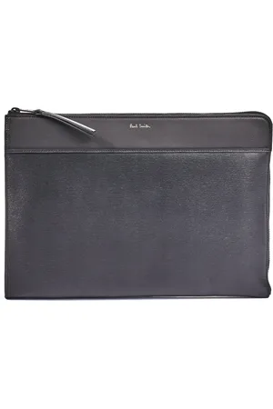 Paul Smith Torebki, Mężczyzna, Czarny, ONE SIZE, Skóra, Torebka na laptopa z tłoczonej skóry