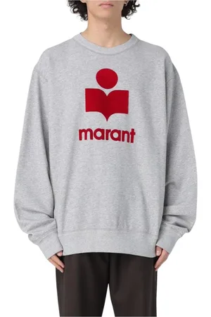 Isabel Marant Bluzy, Mężczyzna, Szary, XL, Szara Bawełniana Bluza z Haftem Logo