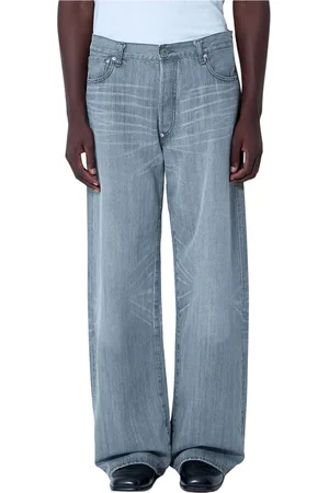 JUNYA WATANABE Jeansy, Mężczyzna, Szary, L, Straight-Leg Five-Pocket Jeansy