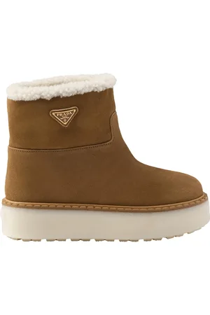 Prada Buty, Kobieta, Beżowy, 40 EU, Stylowe Skórzane Buty dla Kobiet