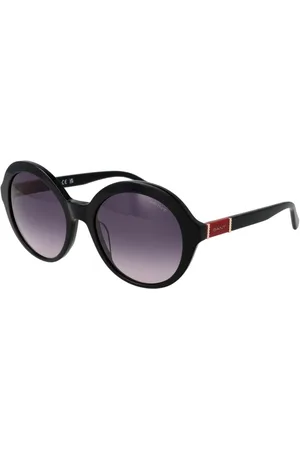 GANT Akcesoria, Kobieta, Czarny, ONE SIZE, Czarne Okulary Przeciwsłoneczne Damskie Okrągłe Fioletowy Gradient