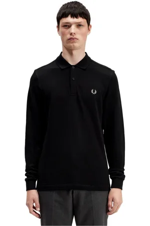 Fred Perry Koszulki, Mężczyzna, Czarny, L, Męski Polo Shirt Długi Rękaw