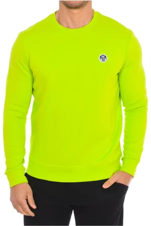 North Sails Bluzy, Mężczyzna, Zielony, L, Bawełna, Bluza z okrągłym dekoltem w żebrowanie