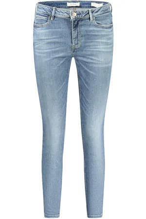 Guess Jeansy, Kobieta, Niebieski, W27 L29, Denim, Niebieskie Wąskie Wysokie Jeansyy Bawełniane