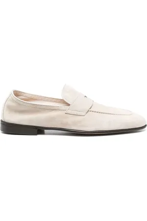 Brunello Cucinelli Buty, Mężczyzna, Beżowy, 44 EU, Beżowe Skórzane Buty na Niskim Obcasie