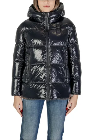 Blauer Kurtki, Kobieta, Czarny, L, Nylon, Czarna Kurtka Puchowa z Golfem i Kapturem na Zamek