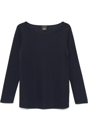 Persona by Marina Rinaldi Koszulki, Kobieta, Niebieski, L, Niebieski T-shirt z okrągłym dekoltem 
