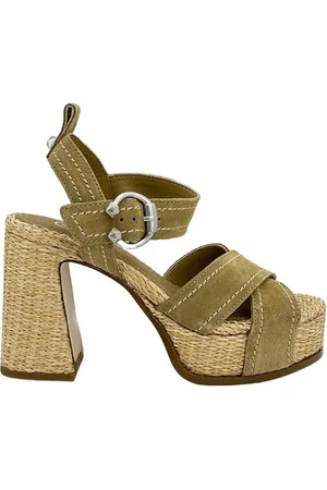 Ash Buty, Kobieta, brązowy, 37 EU, Zamsz, Brązowa skórzana sandałka na obcasie