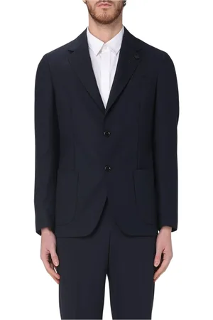 LARDINI Kurtki, Mężczyzna, Niebieski, 2XL, Niebieska Dopasowana Marynarka