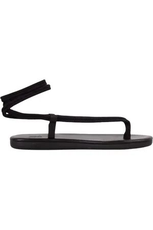 Ancient Greek Sandals Buty, Kobieta, Czarny, 36 EU, Pleciona skórzana sandał z zapięciem na rzep