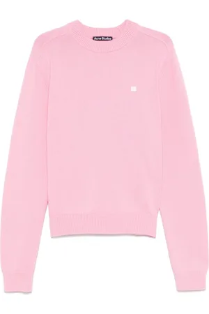 Acne Studios Swetry, Mężczyzna, Różowy, S, Różowy Sweter Z Dzianiny