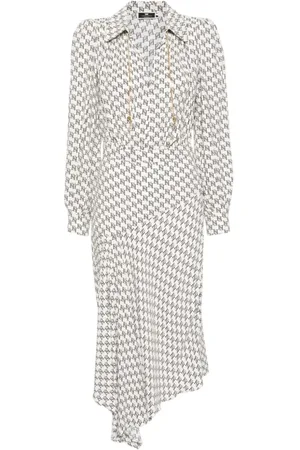 Elisabetta Franchi Sukienki, Kobieta, Biały, L, Elegancka Czarna Sukienka dla Kobiet