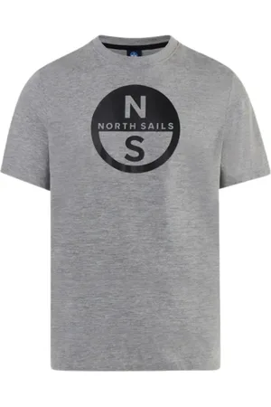 North Sails Koszulki, Mężczyzna, Szary, L, Bawełna, Basic Big Logo T-shirt