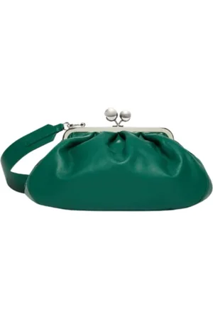Max Mara Torebki, Kobieta, Zielony, ONE SIZE, Cubico Basilico Skórzana Clutch