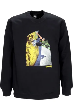 Thrasher Bluzy, Mężczyzna, Czarny, L, Czarny Wallride Crewneck Sweatshirt