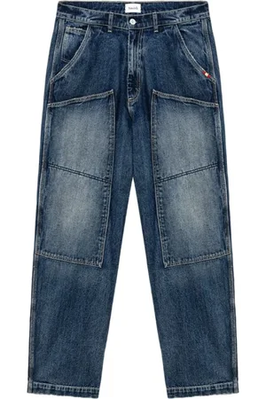 AMISH Jeansy, Mężczyzna, Niebieski, W28, Denim, Super Knee Jeansyy Dżinsowe Niebieskie