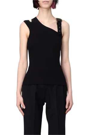 VERSACE Koszulki, Kobieta, Czarny, XS, Czarny top modowy dla kobiet