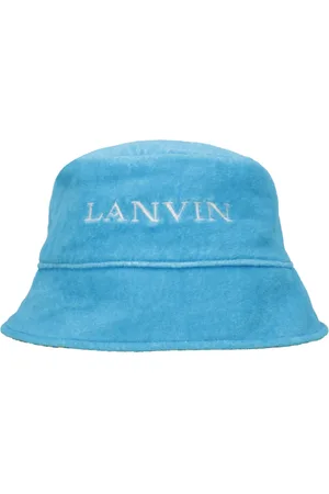 Lanvin Akcesoria, Kobieta, Niebieski, ONE SIZE, Wełna, Wielokolorowy Wełna Jedwab Logo Czapka