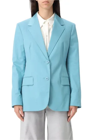 Max Mara Kurtki, Kobieta, Niebieski, XS, Niebieskie Kurtki dla Trendy Yuppy