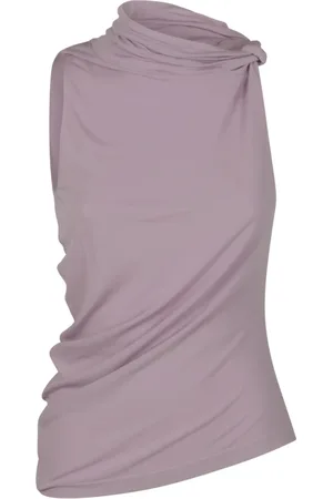Courrèges Koszulki, Kobieta, Różowy, S, Draped Crepe Jersey Top