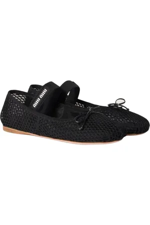 Miu Miu Buty, Kobieta, Czarny, 39 EU, Czarne Baletki z Kokardą