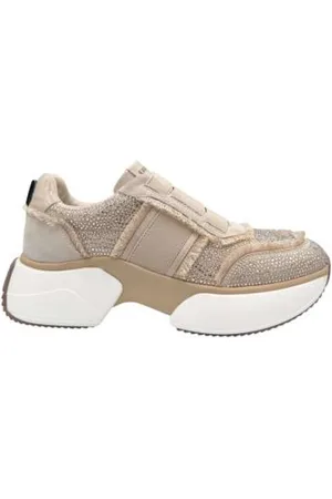 Jeannot Buty, Kobieta, Beżowy, 36 EU, Błyszczące Sandały z Mikro Strass
