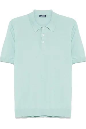 BARBA Koszulki, Mężczyzna, Niebieski, L, Jedwabny Polo Shirt 100% Wyprodukowany we Włoszech