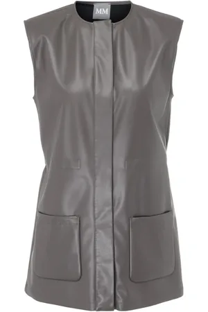 Max Mara Kurtki, Kobieta, Szary, S, Poliester, Szary Kamizelka Vegan Tolone