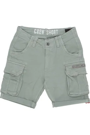 Alpha Industries Szorty, Mężczyzna, Zielony, W32, Zielone szorty cargo z mankietami
