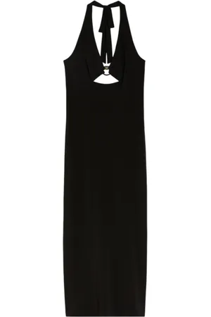 Max Mara Sukienki, Kobieta, Czarny, S, Czarna Sukienka bez Rękawów z Jersey Crêpe