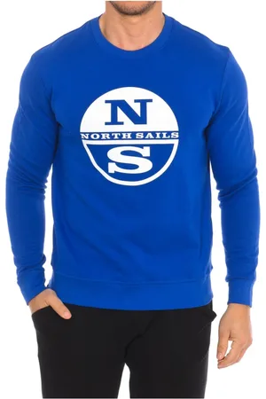 North Sails Bluzy, Mężczyzna, Niebieski, XL, Nylon, Rozpinany Sweter z Okrągłym Dekoltem