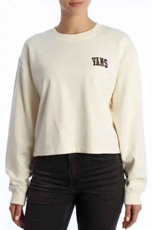Vans Bluzy, Kobieta, Beżowy, L, Bawełna, Luźny Urban Cropped Bluza