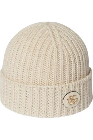 Gucci Akcesoria, Kobieta, Beżowy, M, Rajstrowany Beżowy Wełniany Beanie Czapka