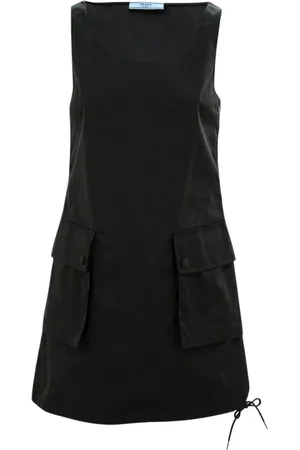 Prada Sukienki, Kobieta, Czarny, S, Elegancka Czarna Sukienka Mini A-Line