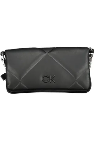 Calvin Klein Torebki, Kobieta, Czarny, ONE SIZE, Czarna Bawełniana Torebka z Rączką na Ramię