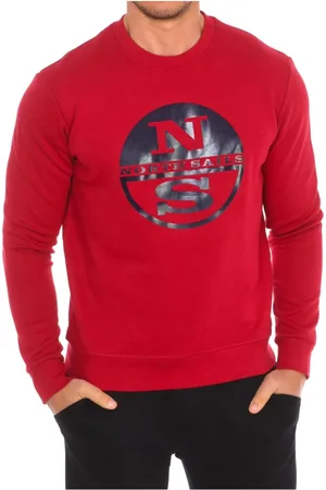 North Sails Bluzy, Mężczyzna, Czerwony, XL, Nylon, Sweter z żebrowanym dekoltem