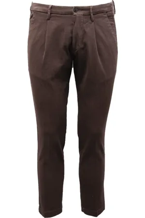 MICHAEL COAL Spodnie, Mężczyzna, brązowy, W32, Slim Fit Bawełniane Spodnie