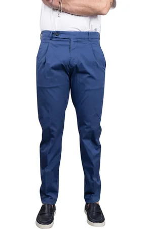 Berwich Spodnie, Mężczyzna, Niebieski, L, Bawełna, Niebieskie Spodnie Chino Slim Fit