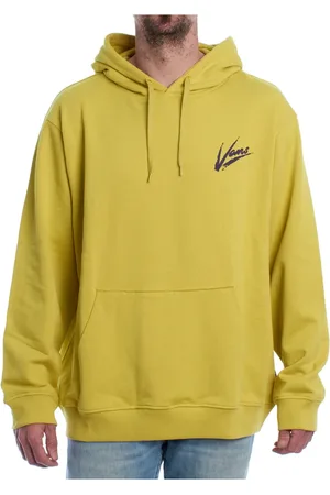 Vans Bluzy, Mężczyzna, Żółty, L, Bawełna, Bluza z Kapturem z Odważnym Wzorem