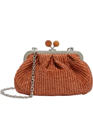 Max Mara Torebki, Kobieta, brązowy, ONE SIZE, Raffia Pasticcino Clutch Torba