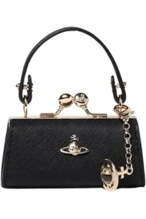 Vivienne Westwood Torebki, Kobieta, Czarny, ONE SIZE, Czarna Mini Orb Portmonetka Brelok