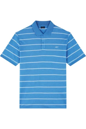 Paul & Shark Koszulki, Mężczyzna, Niebieski, 2XL, Len, Pikowany polo z paskami