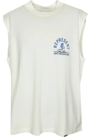 Represent Koszulki, Mężczyzna, Biały, 2XL, Tanktop konkurencyjny z nadrukiem logo