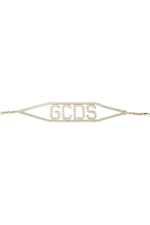 GCDS Akcesoria, Kobieta, Żółty, ONE SIZE, Logo Choker Naszyjnik