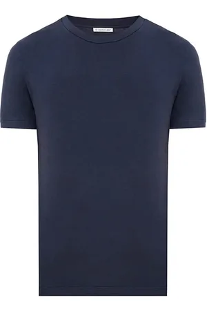 Moncler Koszulki, Mężczyzna, Niebieski, XL, Klasyczny Bawełniany T-shirt dla Mężczyzn