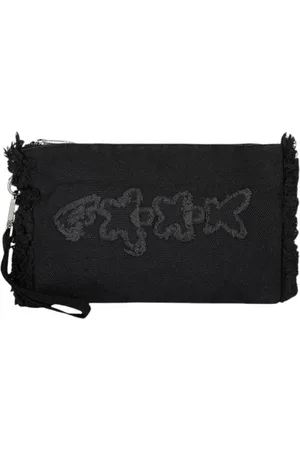 F**K Torebki, Kobieta, Czarny, ONE SIZE, Bawełniana torebka z haftowanym logo