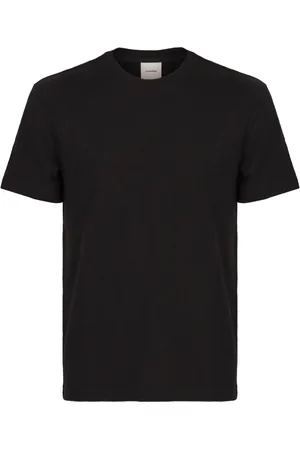 Calvin Klein Koszulki, Mężczyzna, Czarny, S, T-shirt z Mieszanką Bawełny i Lnu z Żebrowanym Kołnierzem